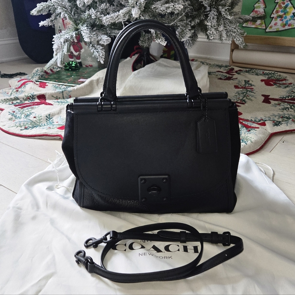 Coach Drifter CarryAll Black Leather Shoulder Bag
